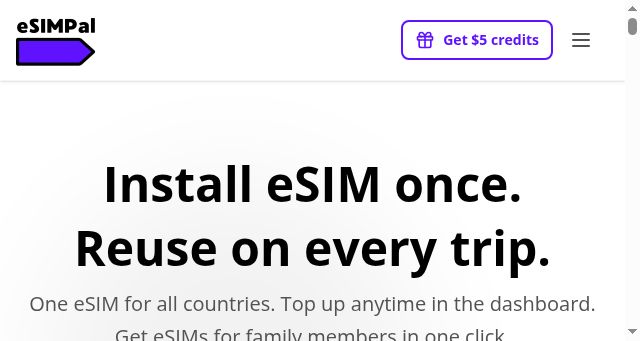 Screenshot of getesimpal.com