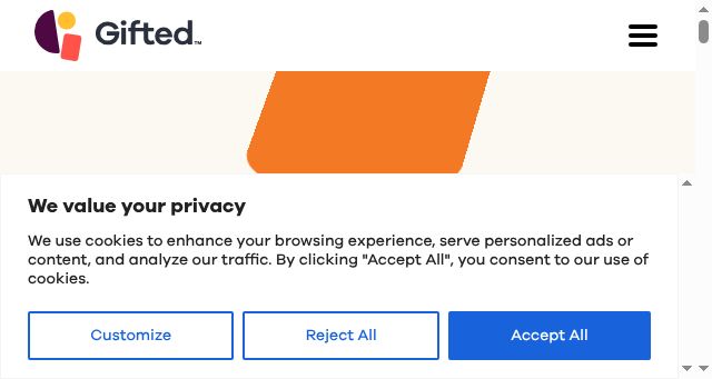Screenshot of getgifted.com