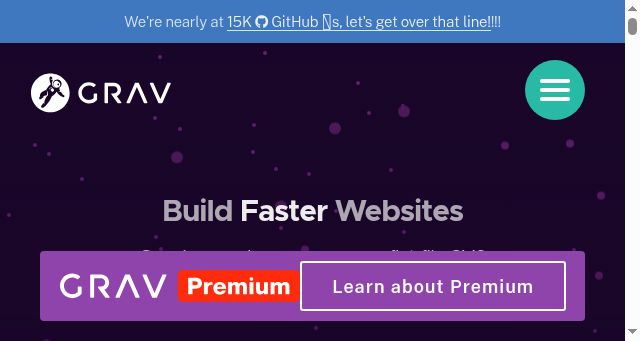 Screenshot of getgrav.org