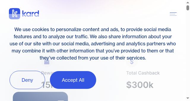 Screenshot of getkard.com