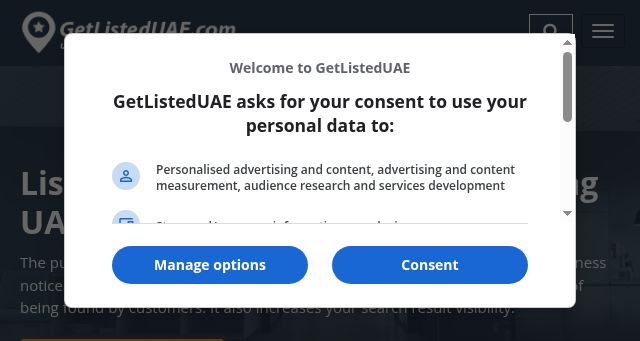 Screenshot of getlisteduae.com