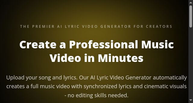 Screenshot of getlyricvideo.com