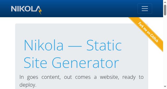 Screenshot of getnikola.com
