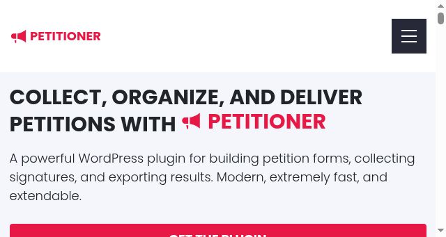 Screenshot of getpetitioner.com