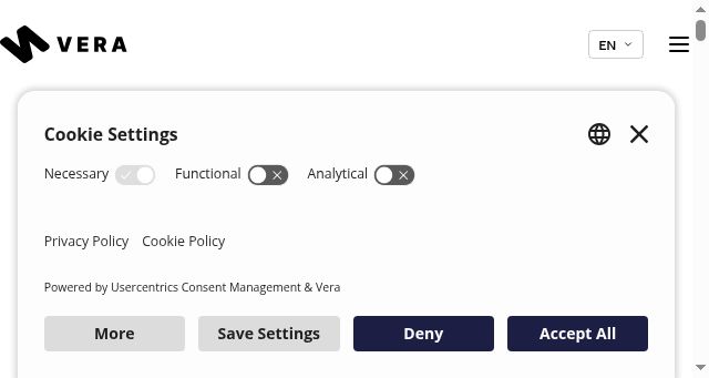 Screenshot of getvera.ai