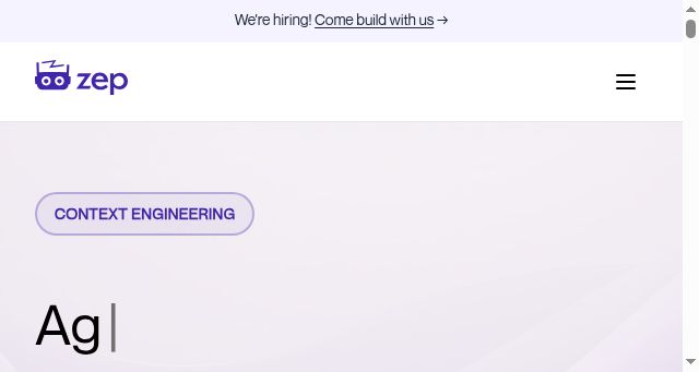 Screenshot of getzep.com