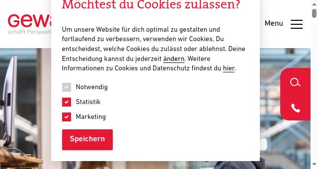 Screenshot of gewa-remarketing.ch