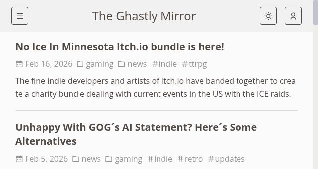 Screenshot of ghastlymirror.xyz