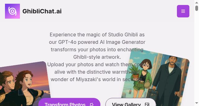 Screenshot of ghiblichat.ai