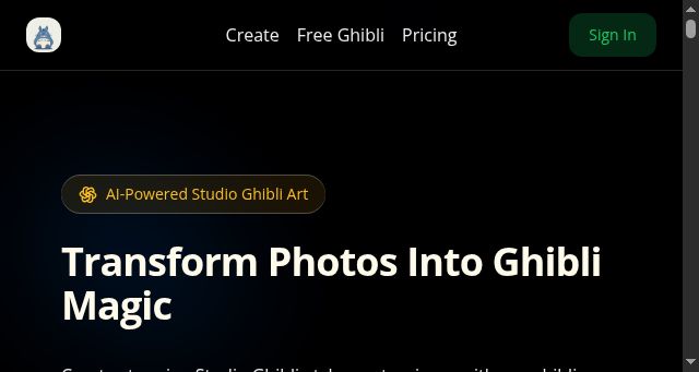 Screenshot of ghibliimagegenerator.com