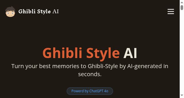 Screenshot of ghiblistyleai.app