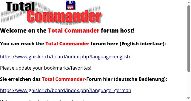 Screenshot of ghisler.ch