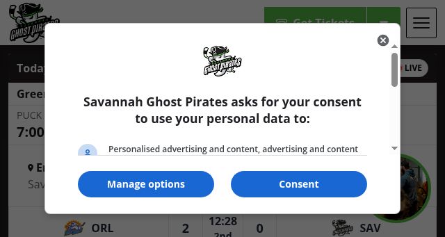 Screenshot of ghostpirateshockey.com