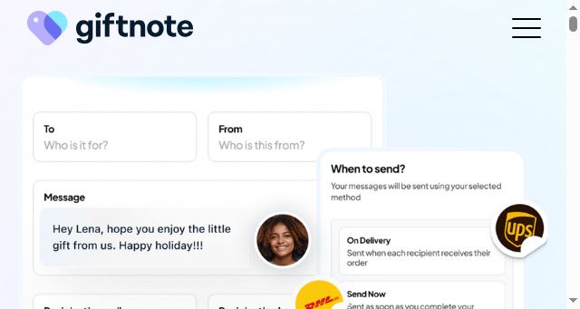 Screenshot of giftnote.com