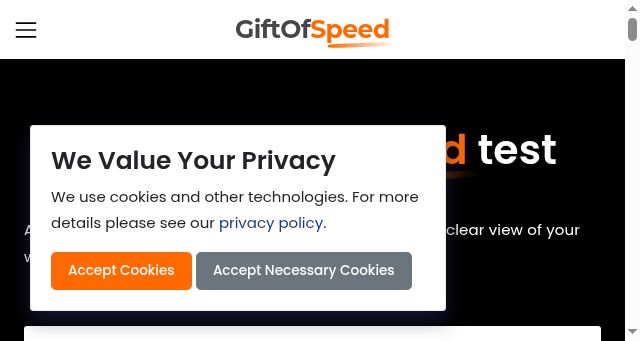 Screenshot of giftofspeed.com