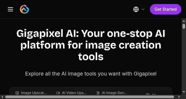 Screenshot of gigapixelai.com
