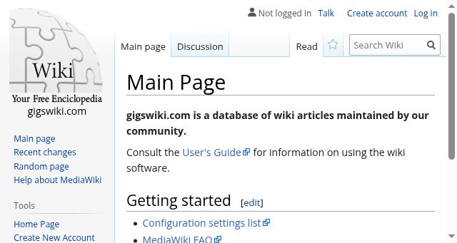 Screenshot of gigswiki.com