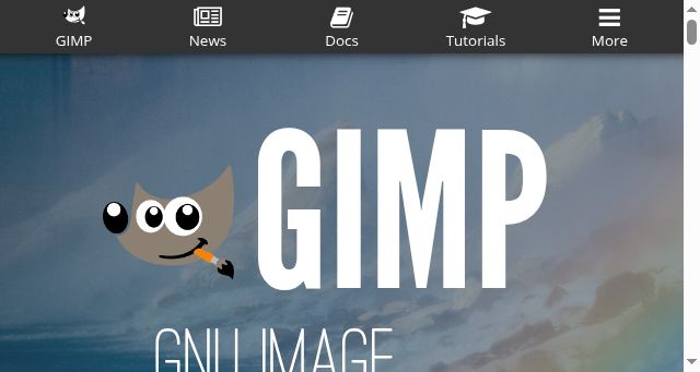 Screenshot of gimp.org