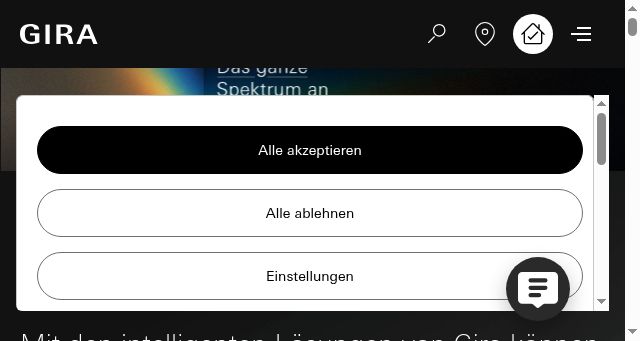 Screenshot of gira.de