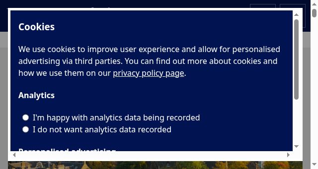 Screenshot of gla.ac.uk