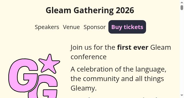 Screenshot of gleamgathering.com