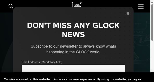Screenshot of glock.com