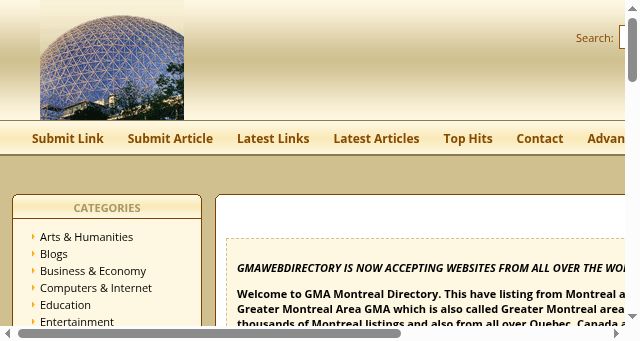 Screenshot of gmawebdirectory.com