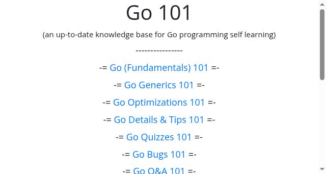 Screenshot of go101.org