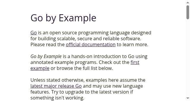 Screenshot of gobyexample.com