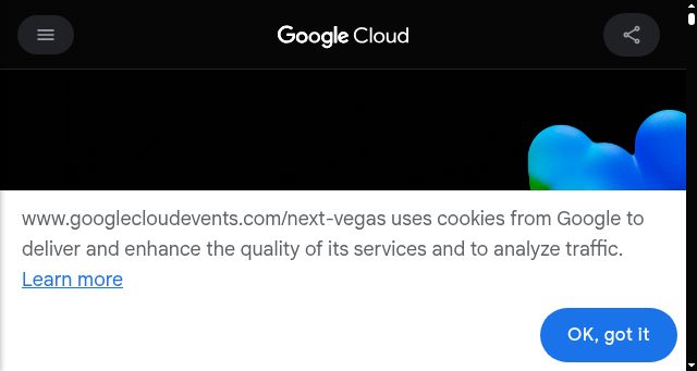 Screenshot of googlecloudevents.com