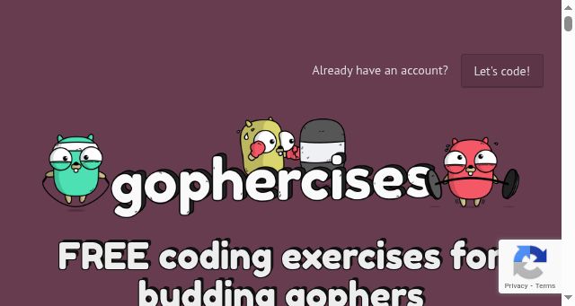 Screenshot of gophercises.com