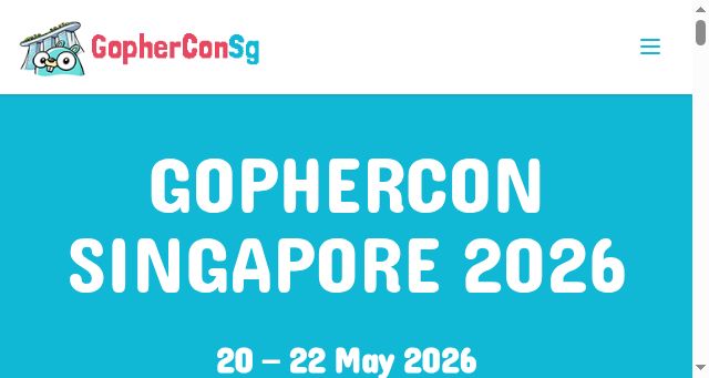 Screenshot of gophercon.sg