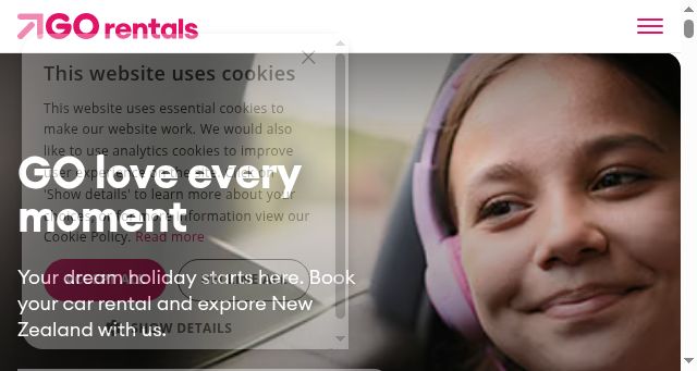 Screenshot of gorentals.co.nz
