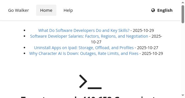 Screenshot of gowalker.org
