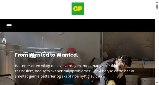 Screenshot of gpbatteries.no