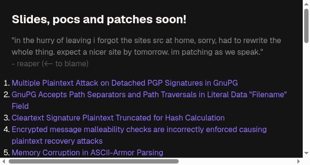 Screenshot of gpg.fail