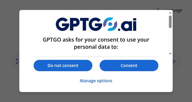 Screenshot of gptgo.ai