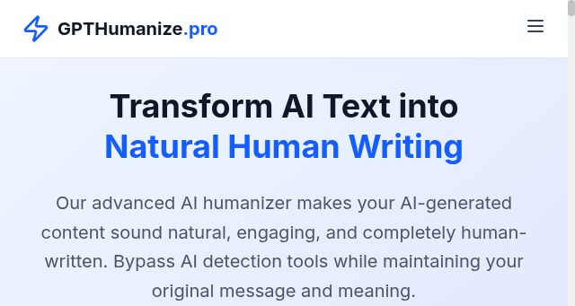 Screenshot of gpthumanize.pro