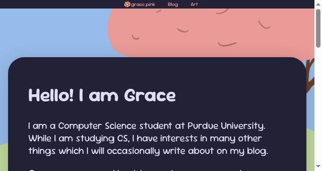Screenshot of grace.pink