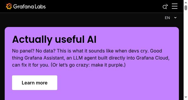 Screenshot of grafana.com
