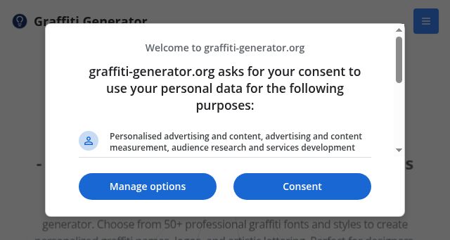 Screenshot of graffiti-generator.org