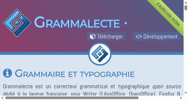 Screenshot of grammalecte.net