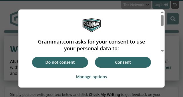 Screenshot of grammar.com