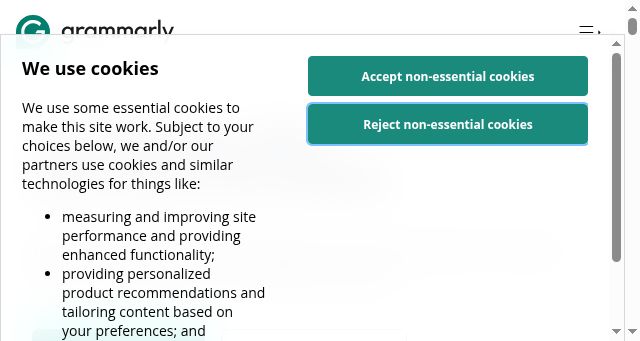 Screenshot of grammarly.com