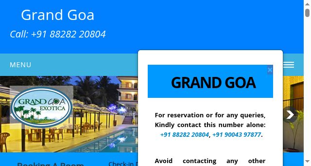Screenshot of grandgoa.com