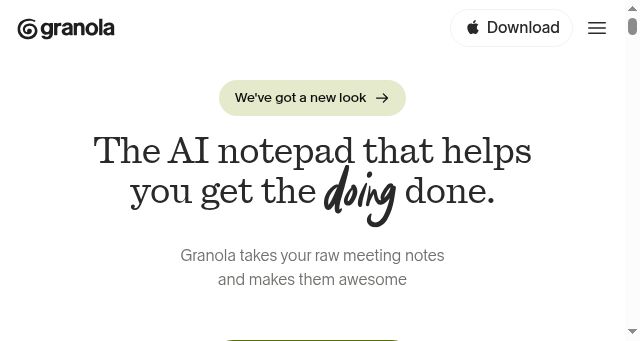Screenshot of granola.ai