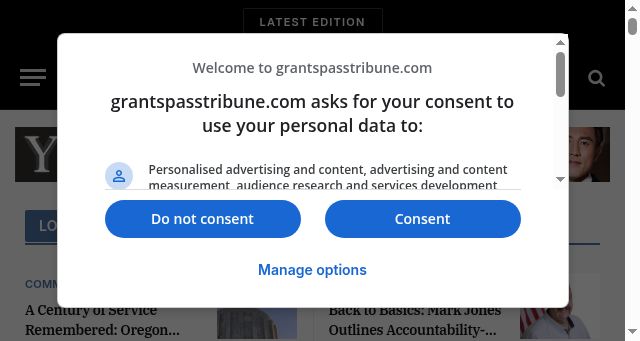 Screenshot of grantspasstribune.com