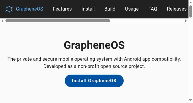 Screenshot of grapheneos.org