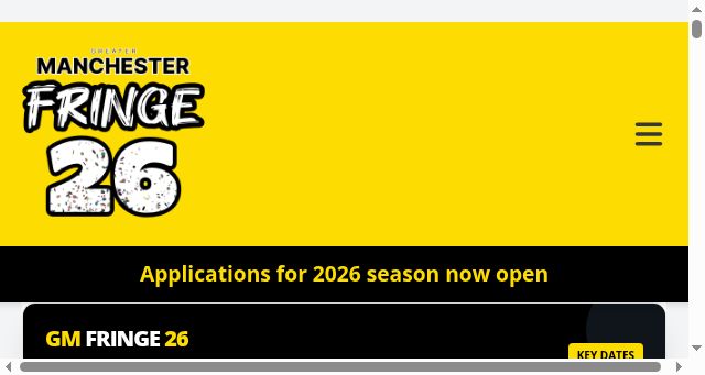 Screenshot of greatermanchesterfringe.co.uk