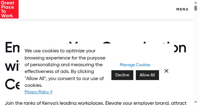 Screenshot of greatplacetowork.co.ke